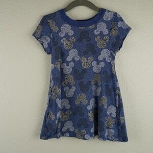 Disney Collection Hanna Andersson Blue Mickey Mouse Print Tunic Dress Kids US 3T